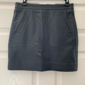 J CREW Navy Leather (NOT FAUX) Mini Shirt